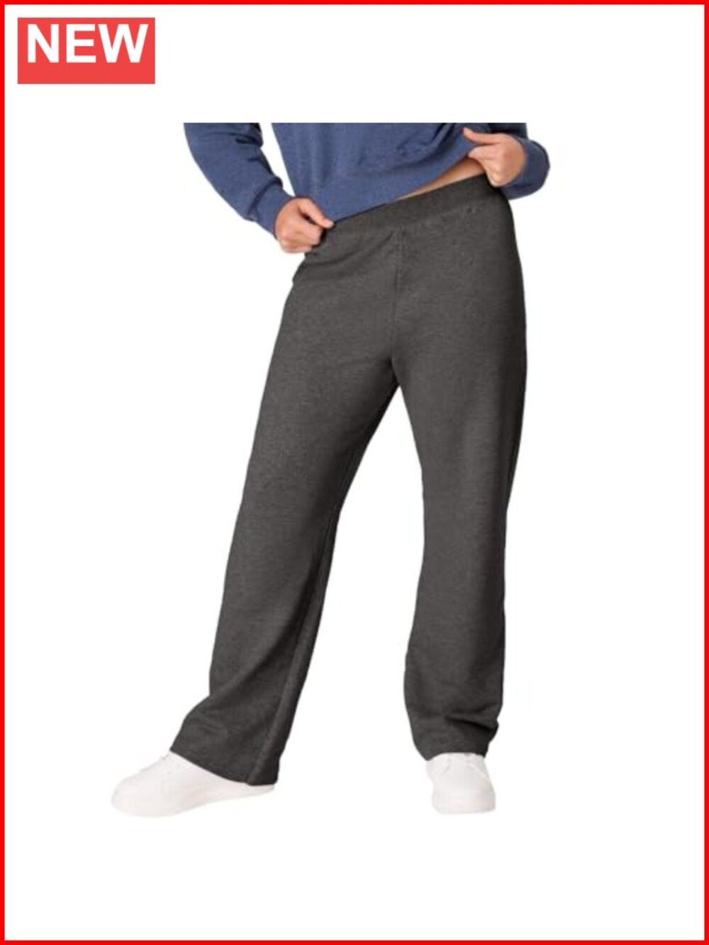 Hanes EcoSmart Fleece Sweatpants Open-Bottom Joggers Pull-On Lounge Pants
